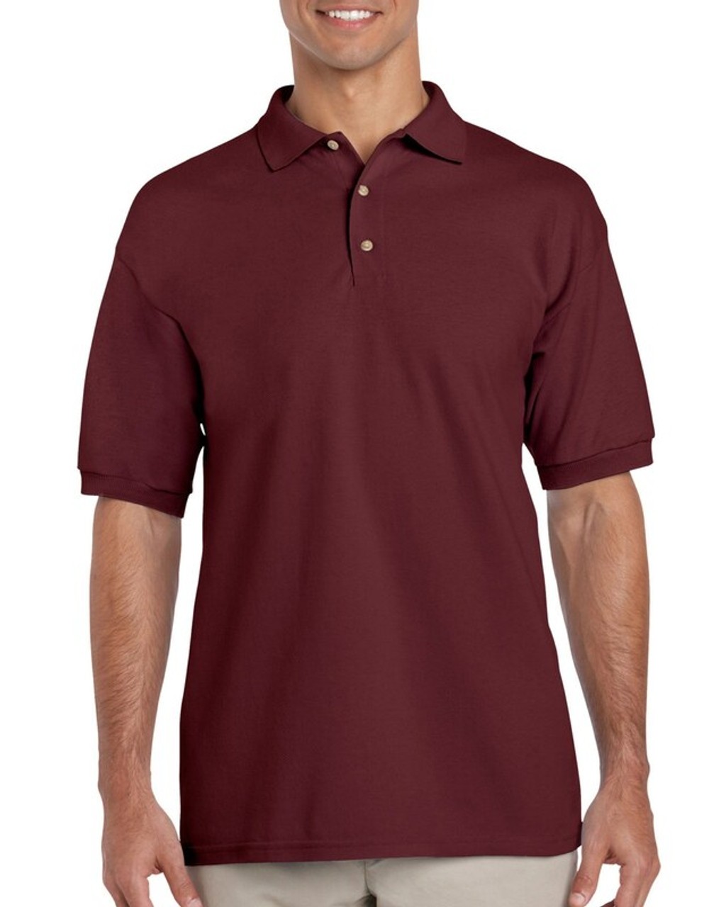 Adult T-Shirt Gildan Pique Cotton 3800 Maroon