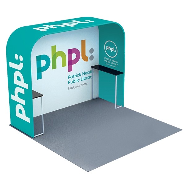 SQUARE ARCH WITH DISPLAY RACKS 2997MM W X 2387MM H