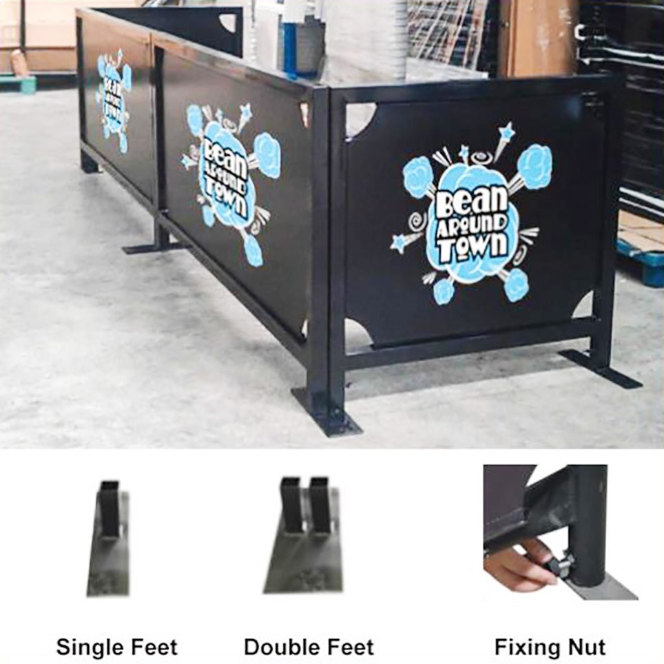 square cafe barrier printing