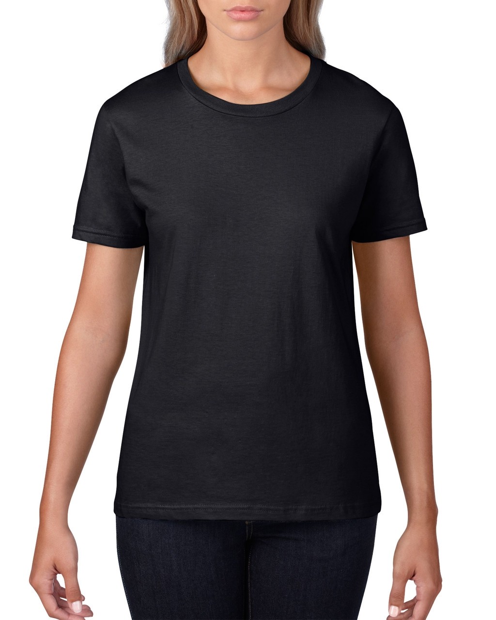 Women T-Shirt Gildan Premium Cotton 4100L Black