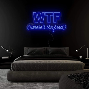 WTF Where's the Food Neon Sign