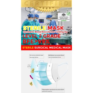 Level 2 Surgical Mask "STERILE" GRADE SURGICAL MASK (CE Certified) (ARTG LISTED)