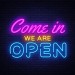 Come In We're Open Window Neon Sign